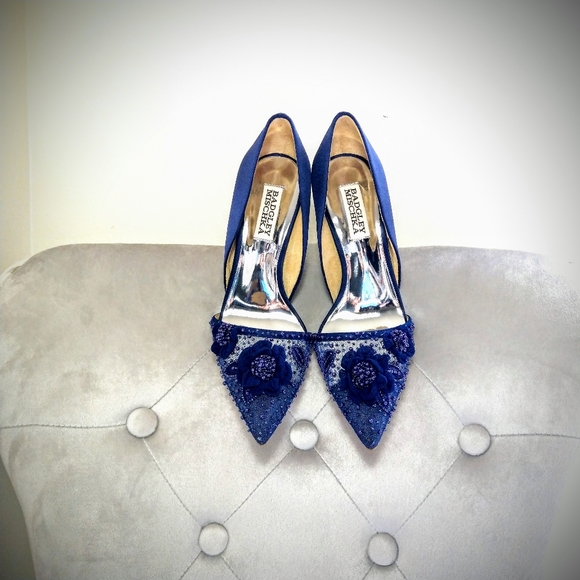 🍒NIB🍒 BADGLEY MISCHKA EMBELLISHED D'ORSAY PUMPS - Picture 6 of 16
